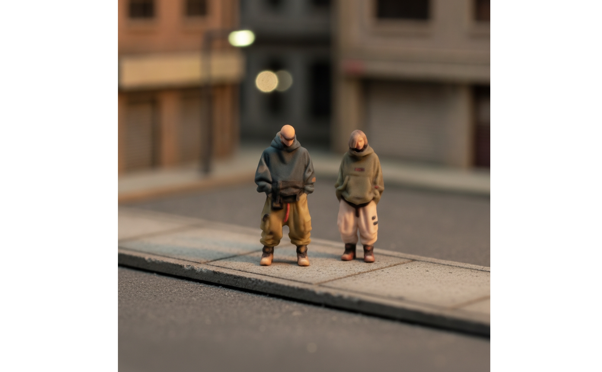 Couple Miniature Figure Streetwear Miniature Couple Figures Industrial-Style