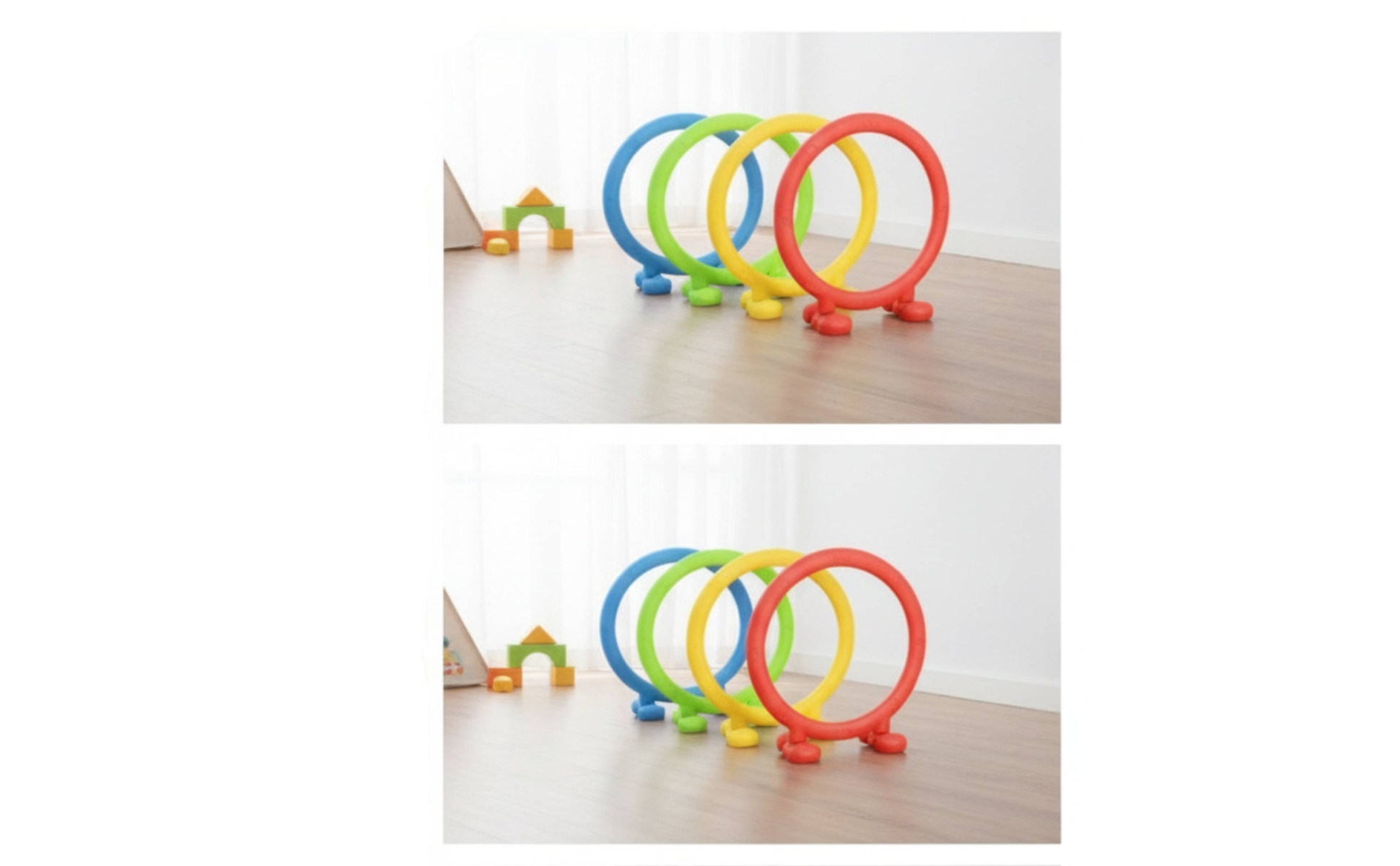 4 Pieces Freestanding Hoops with Bases Floor-Standing Obstacle Course Hoops