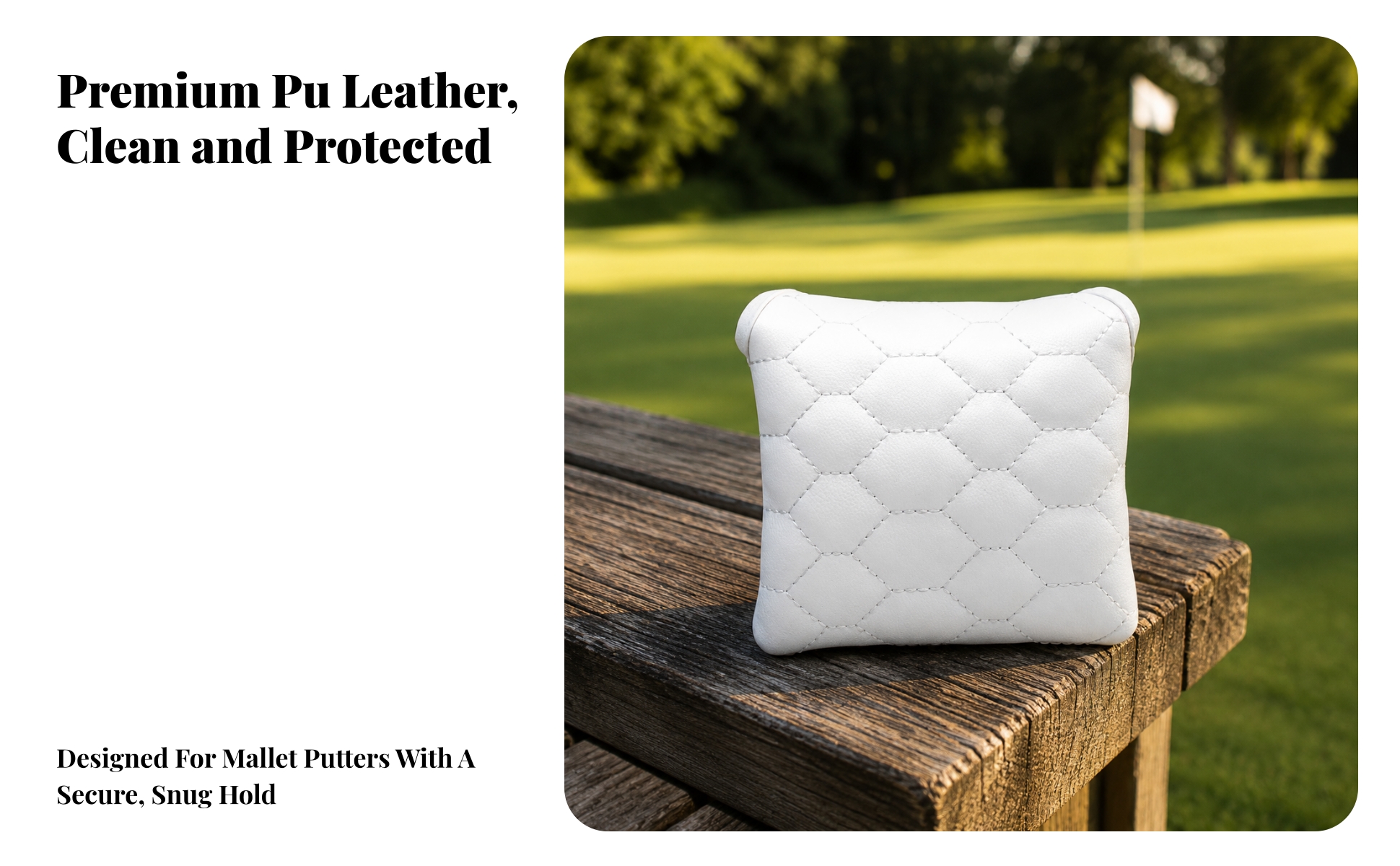 Mallet Club Cover Quilted Mallet Headcover Padded for Golf Course, Golfers