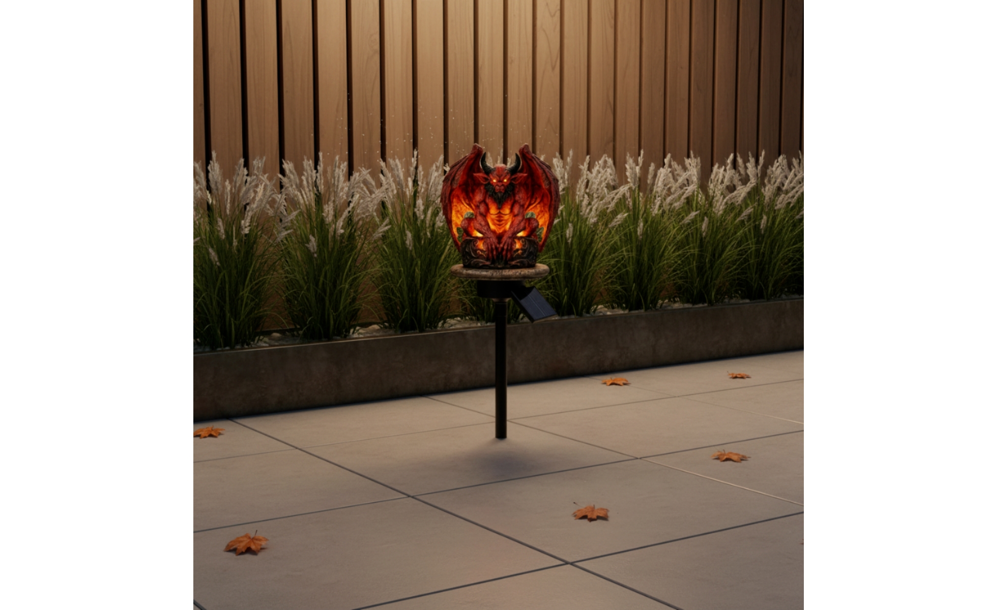Gargoyle Garden Statue Light Gothic Gargoyle Garden Lamp Glowing Eyes for Patio