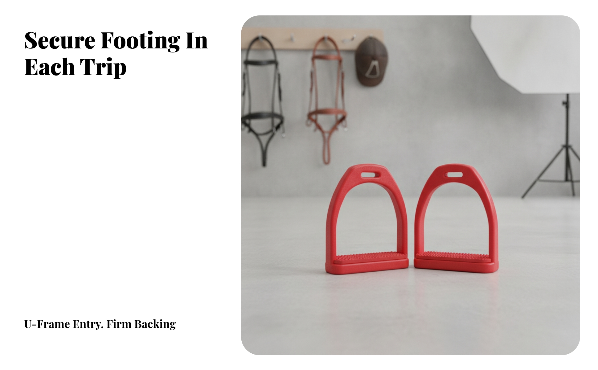 Stirrups with Rubber Surface Non-Slip Stirrup with Rubber Surface Replacement