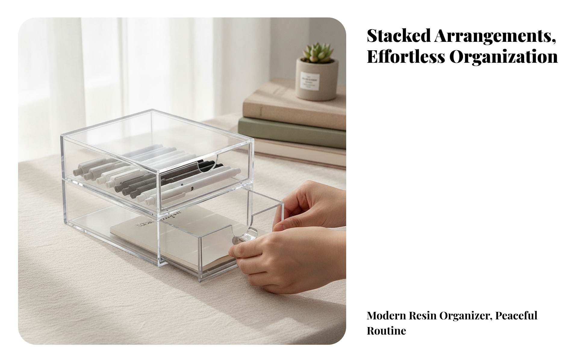 2 Stück Schubladen-Organizer aus Acryl transparent Acrylbox mit Schublade
