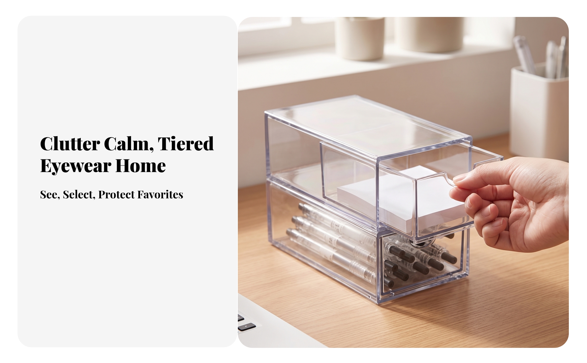 2 Stück Schubladen-Organizer aus Acryl transparent Acrylbox mit Schublade