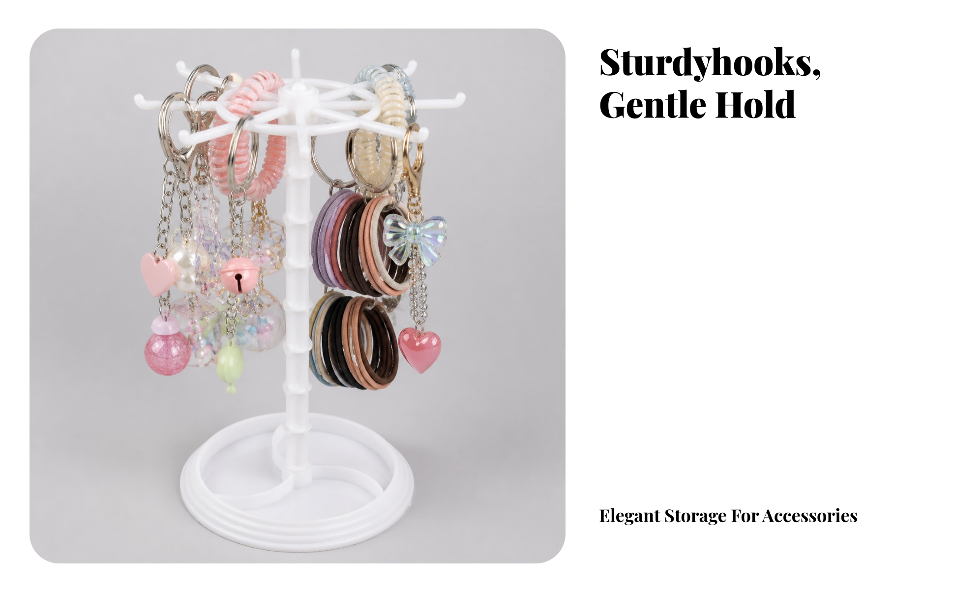 Rotating Display Rack with Hooks Tabletop Rotating Display Rack Desktop for Desk