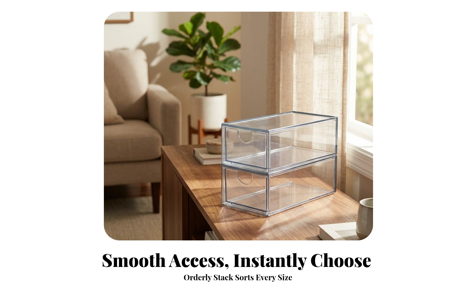 2 Stück Schubladen-Organizer aus Acryl transparent Acrylbox mit Schublade