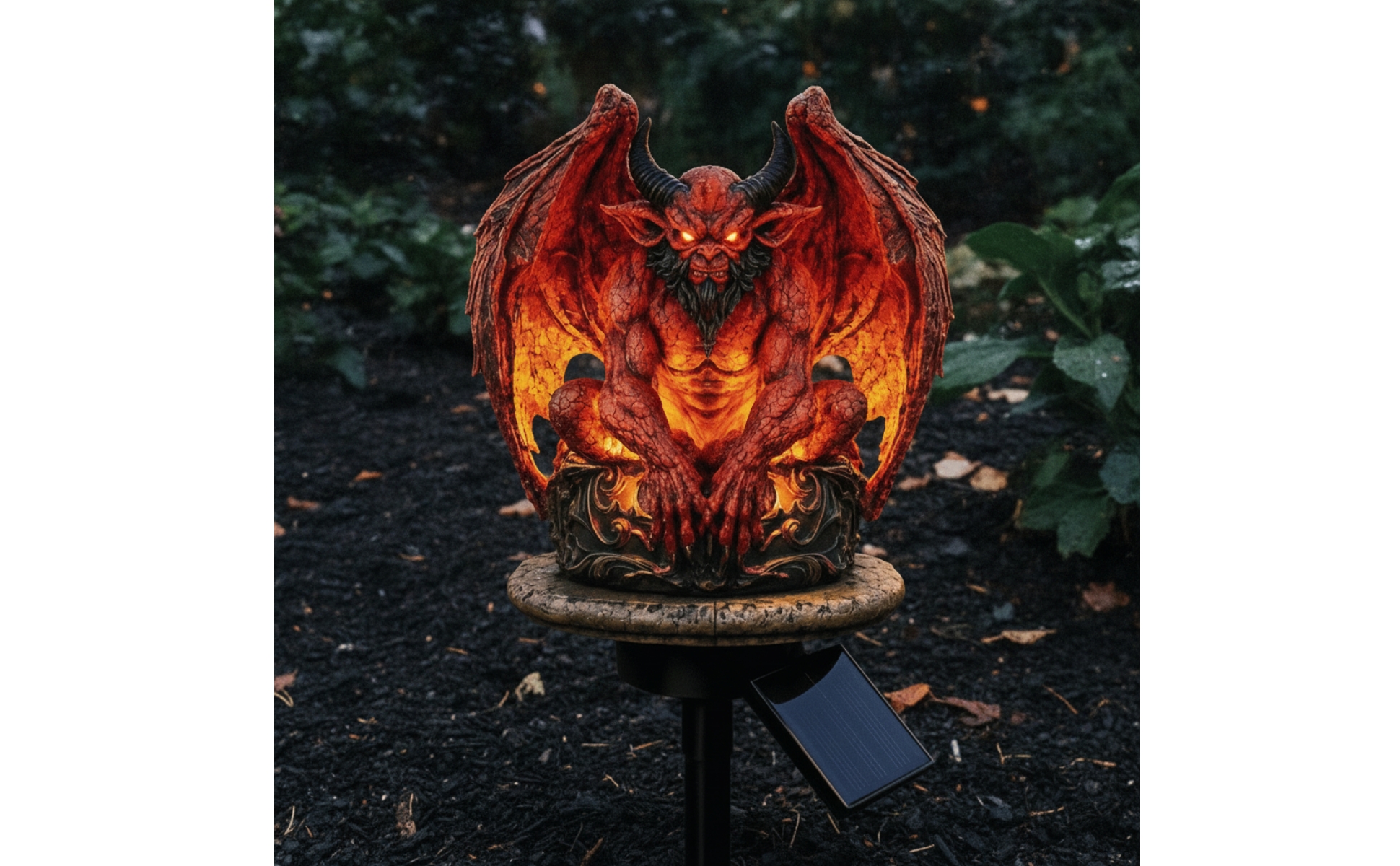 Gargoyle Garden Statue Light Gothic Gargoyle Garden Lamp Glowing Eyes for Patio