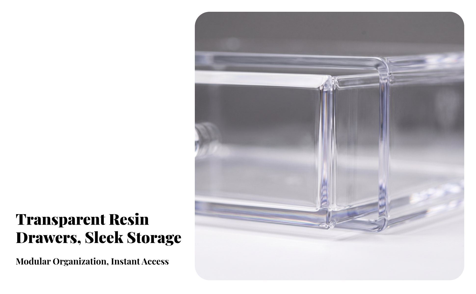 2 Stück Schubladen-Organizer aus Acryl transparent Acrylbox mit Schublade