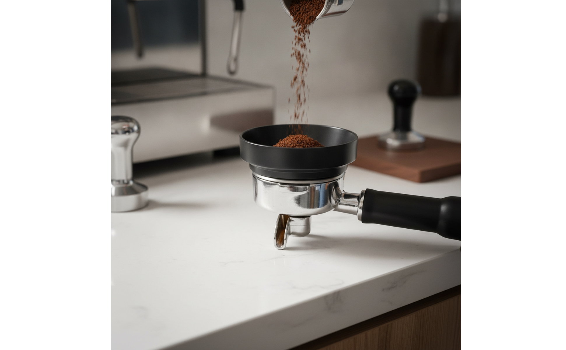 Dosierring mit Magnethaftend magnetisch Espressodosierring aus Aluminium