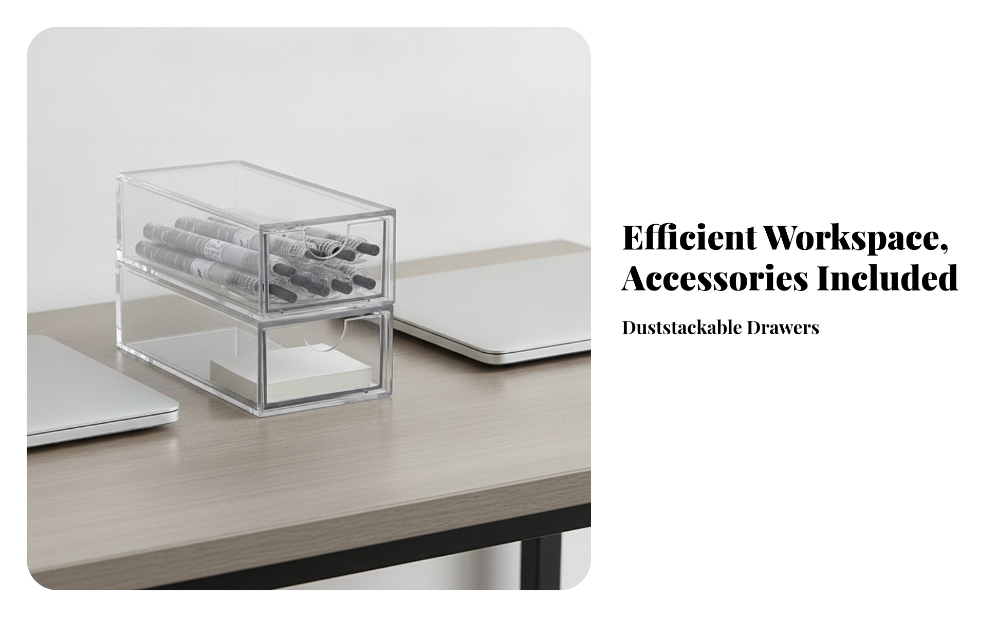 2 Stück Schubladen-Organizer aus Acryl transparent Acrylbox mit Schublade