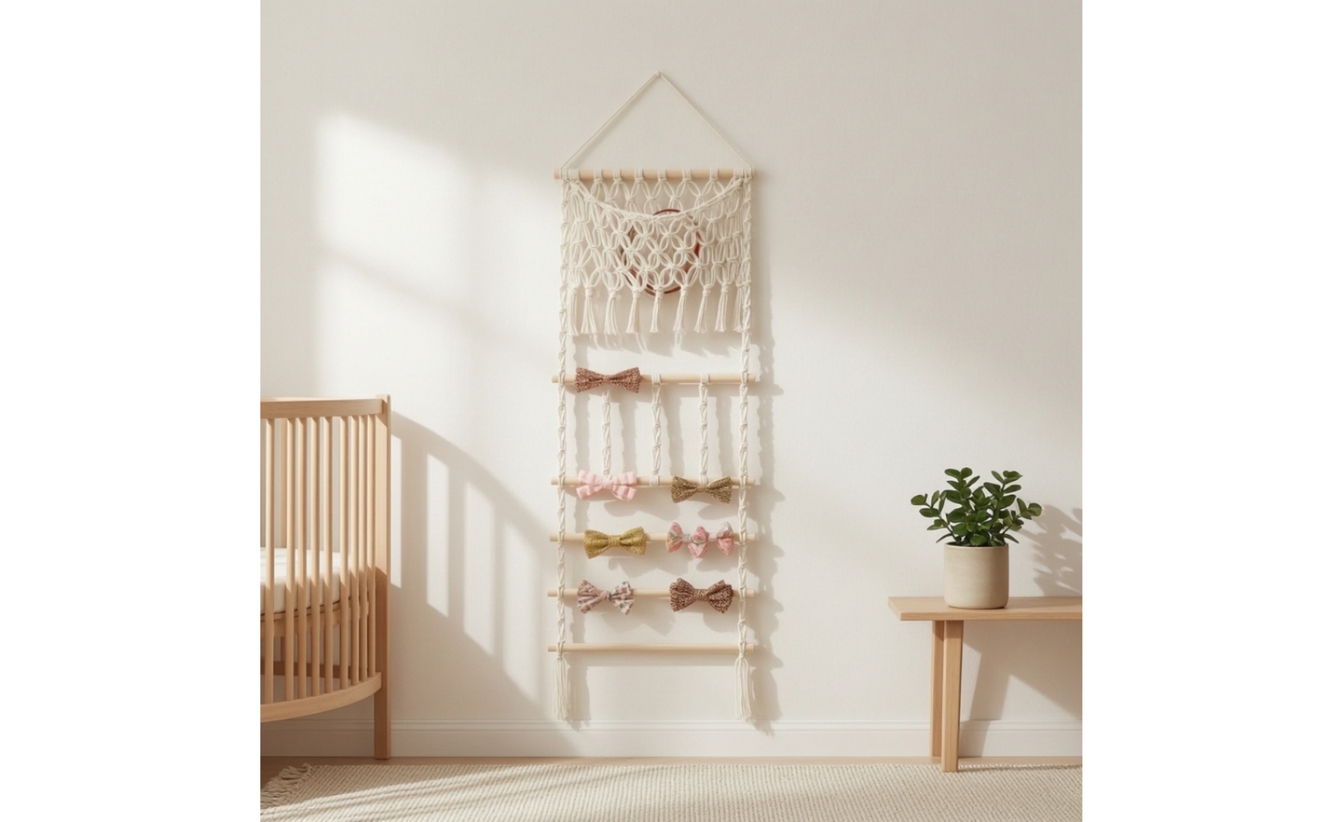 Macrame Wall Hanging with Pocket Decorative Woven Wall Pocket Handmade