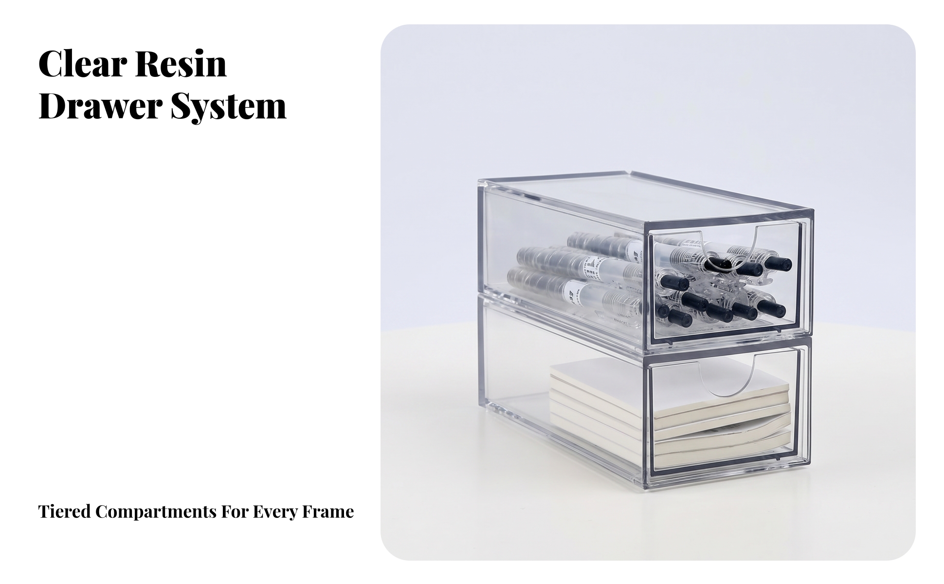 2 Stück Schubladen-Organizer aus Acryl transparent Acrylbox mit Schublade