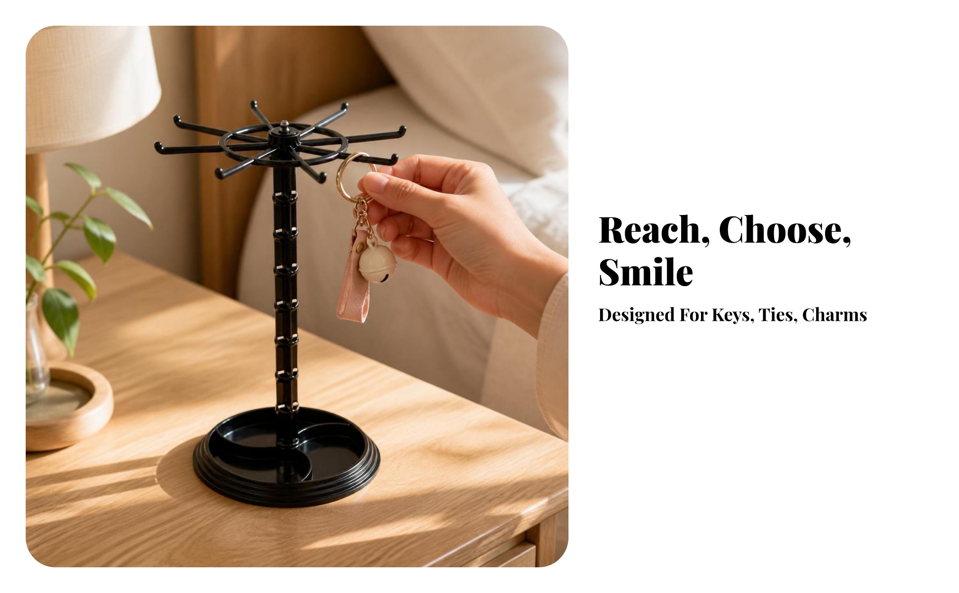 Rotating Display Rack with Hooks Tabletop Rotating Display Rack Desktop for Desk
