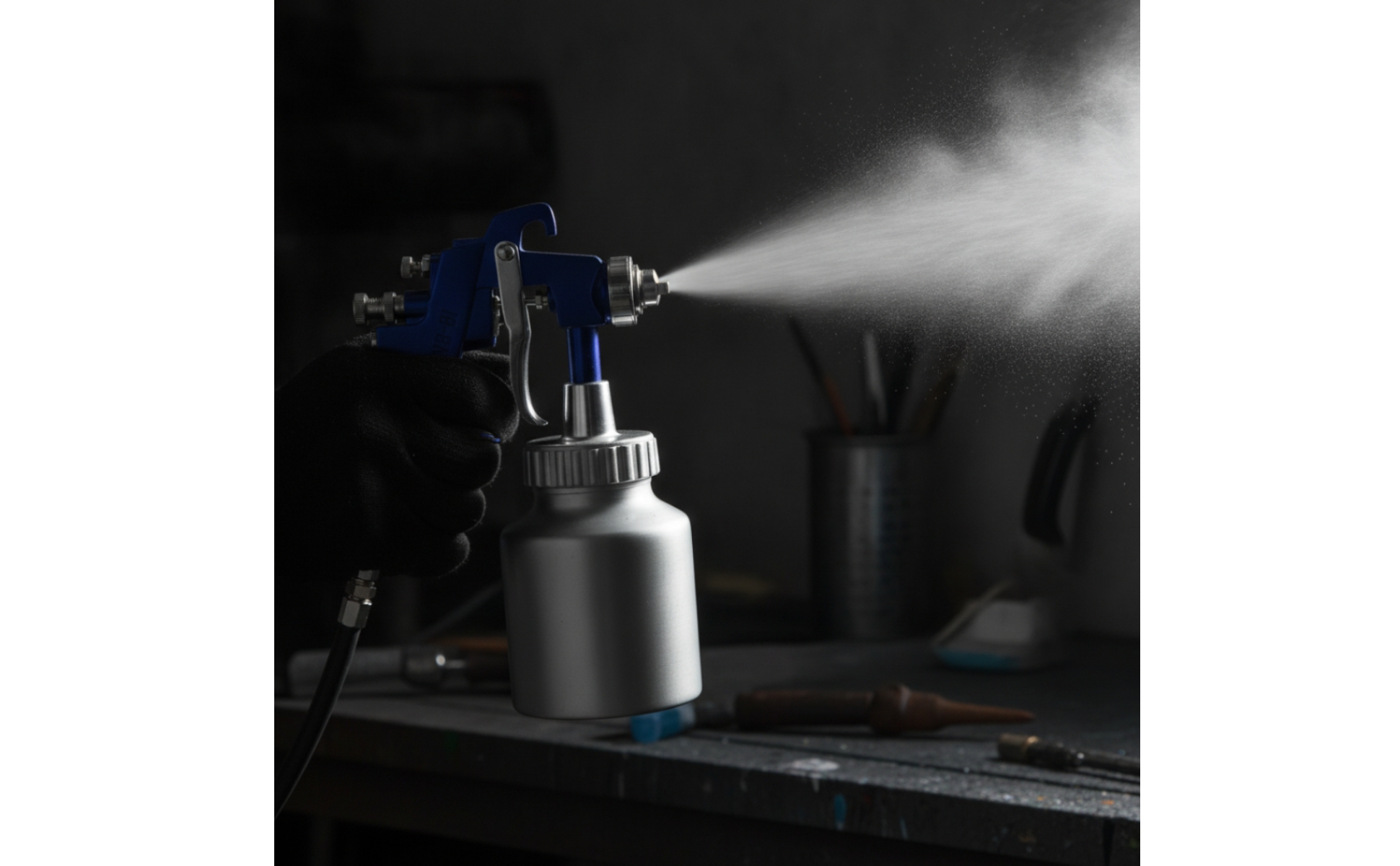 Pneumatic Paint Spray Adjustable Paint Spray with Metal Cup Handheld