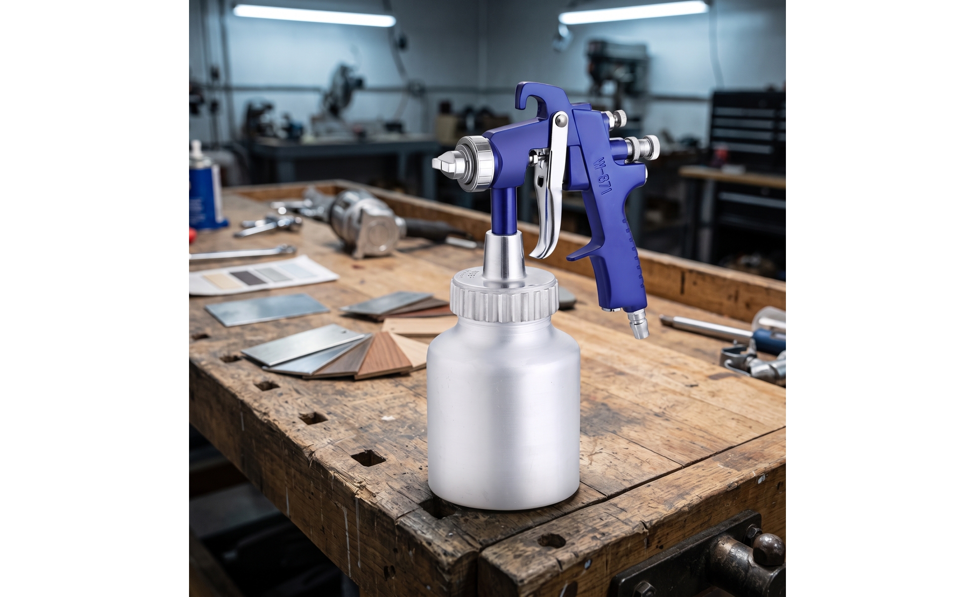 Pneumatic Paint Spray Adjustable Paint Spray with Metal Cup Handheld