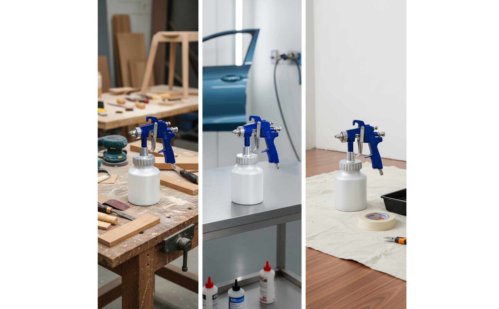 Pneumatic Paint Spray Adjustable Paint Spray with Metal Cup Handheld