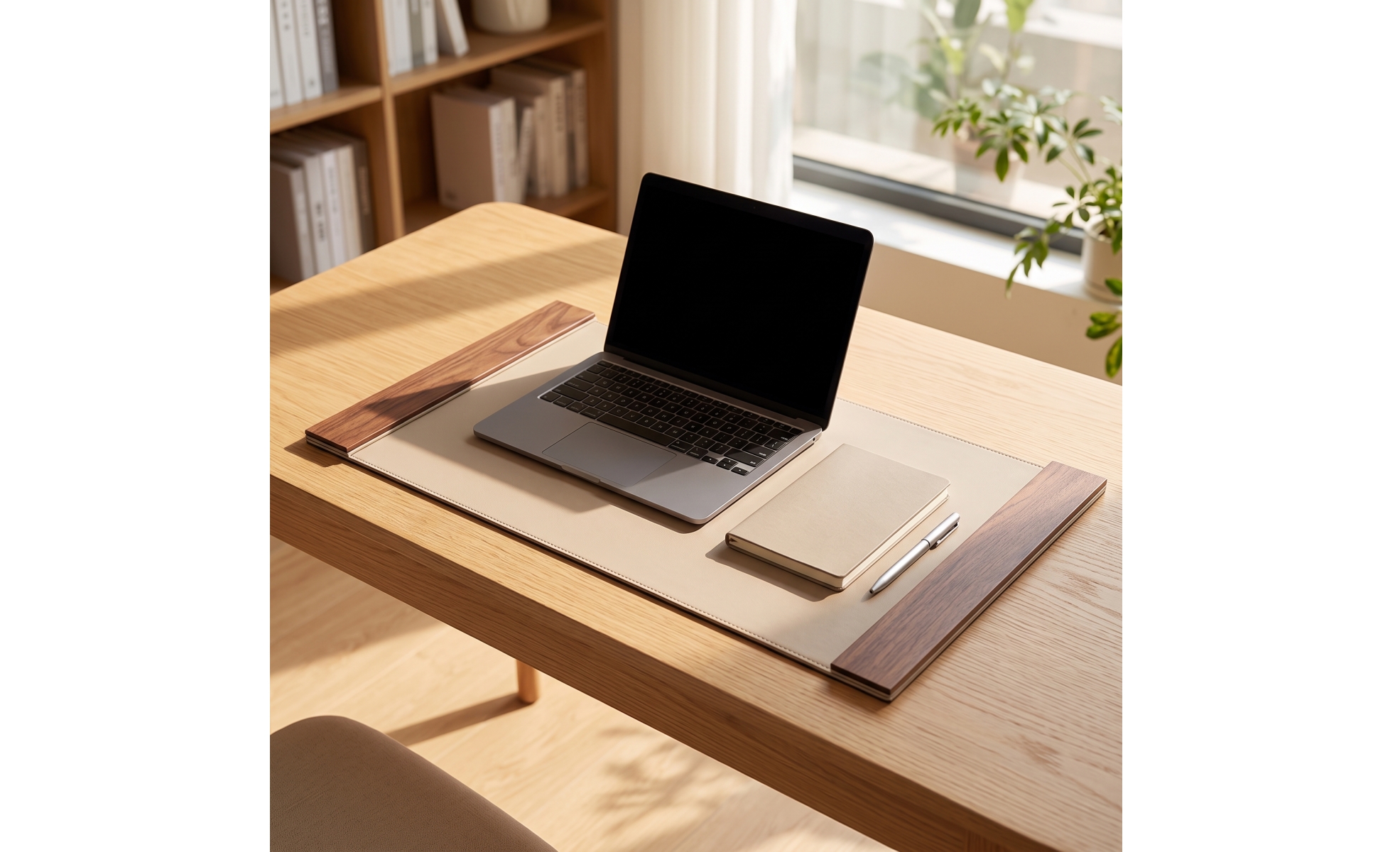 Sous-Main En Cuir Rectangulaire Tapis de Bureau avec Bords Cousus Fin