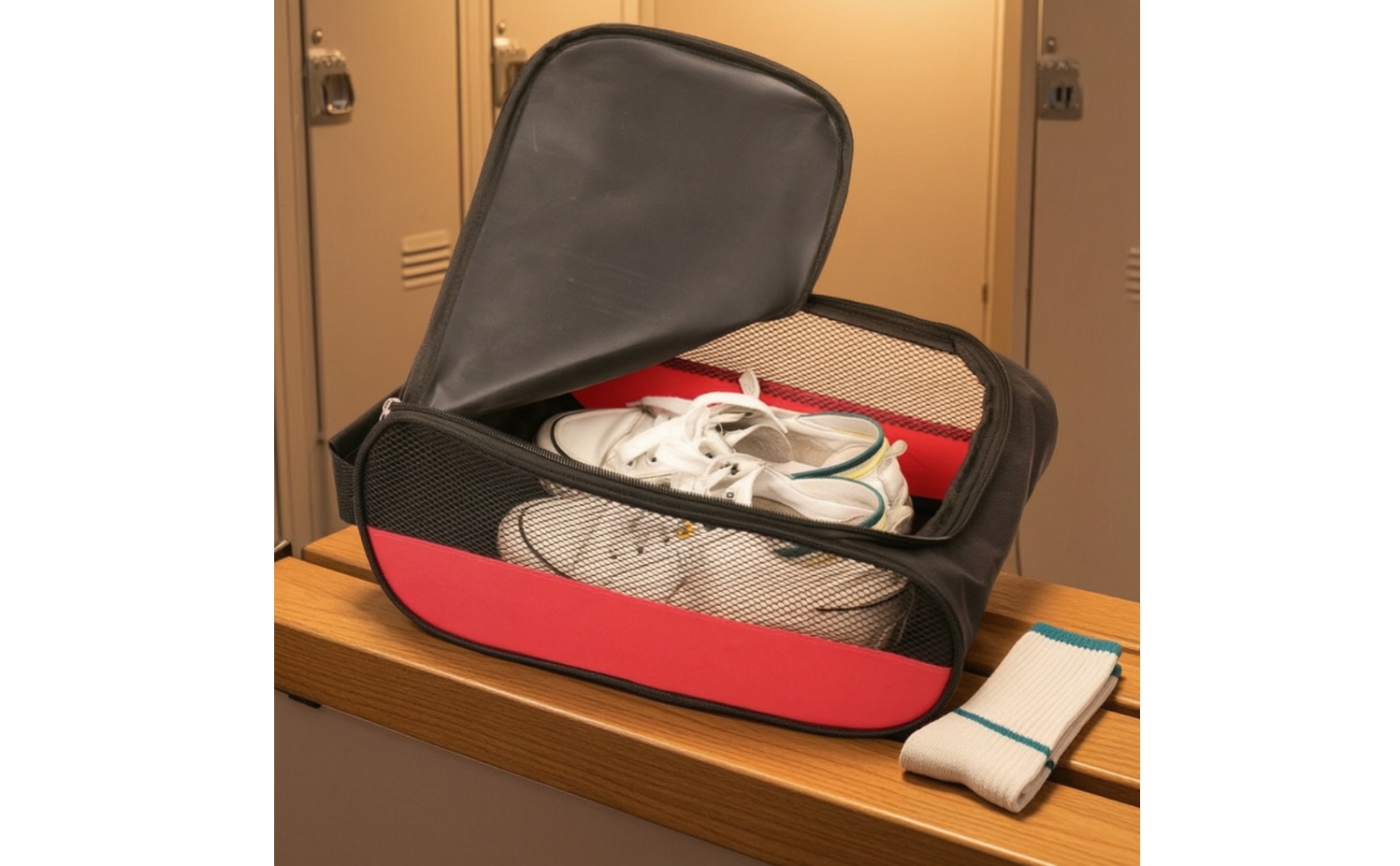 Shoe Bag with Handle Breathable Shoe Bag with Mesh Soft-Sided for Golf, Golfers