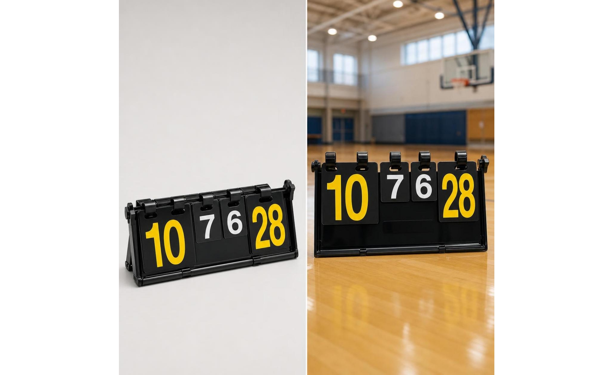 Manual Flip Scoreboard Tabletop Foldable Scoreboard with Support Base Portable