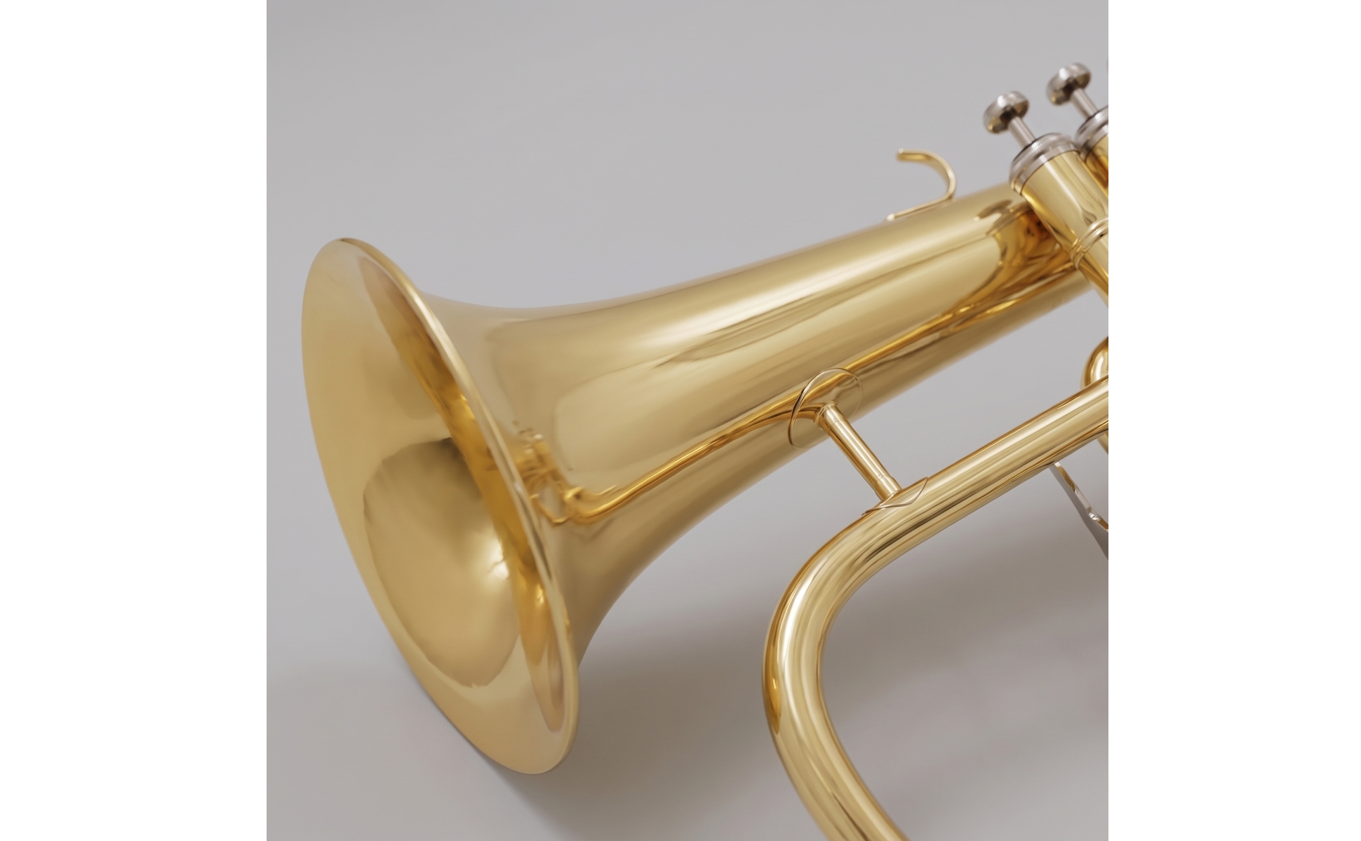 Flugelhorn Gold-Colored B-Flat Flugelhorn Three-Valve for Rehearsals, Musicians