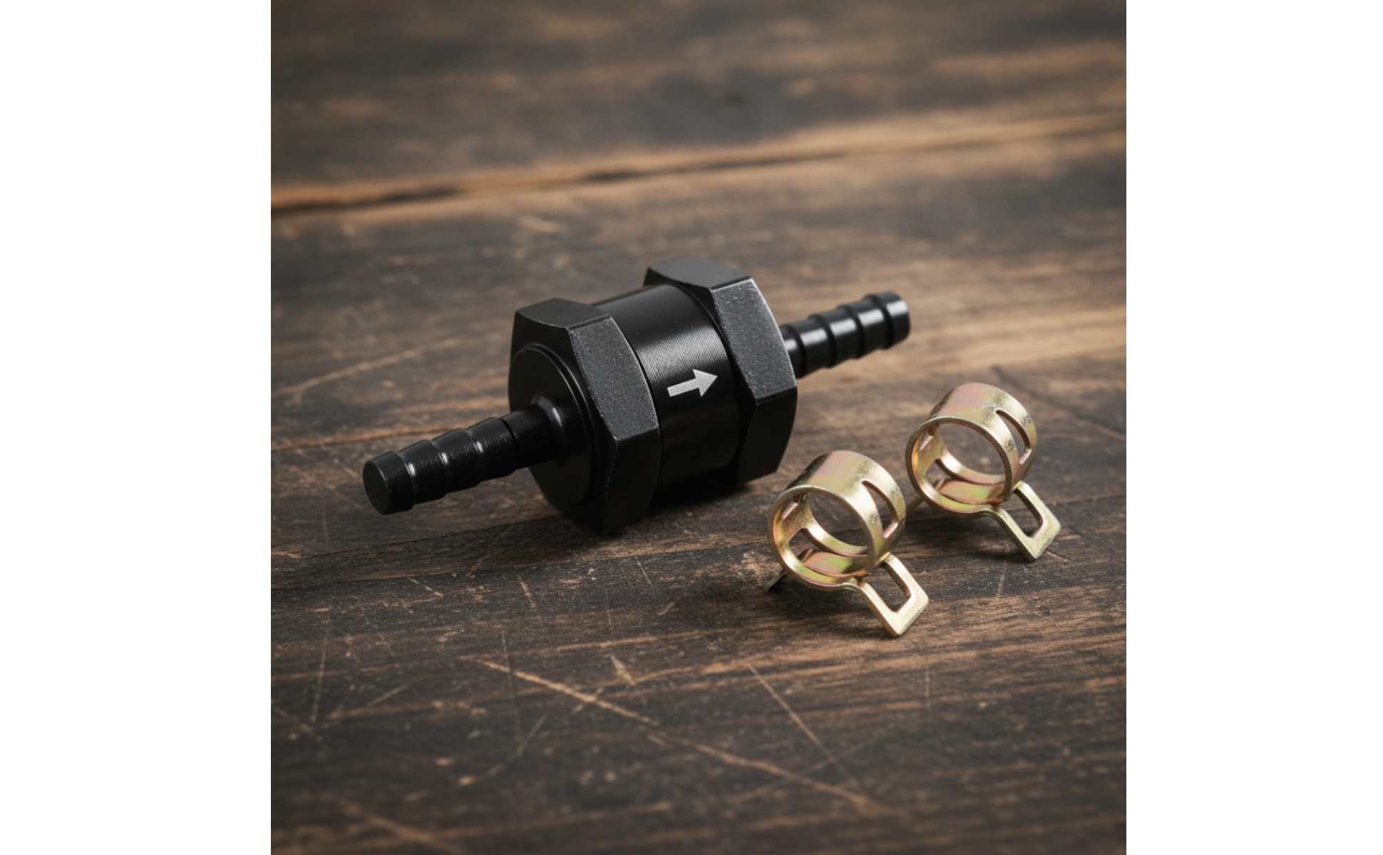 One-Way Check Valve Inline Fuel One-Way Check Valve with Hose Clamps Barbed