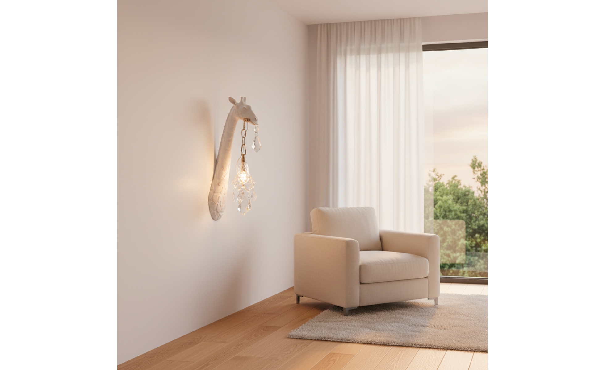 Giraffe Wall Lamp LED Animal Wall Light Sculpted for Bedroom, Living Room