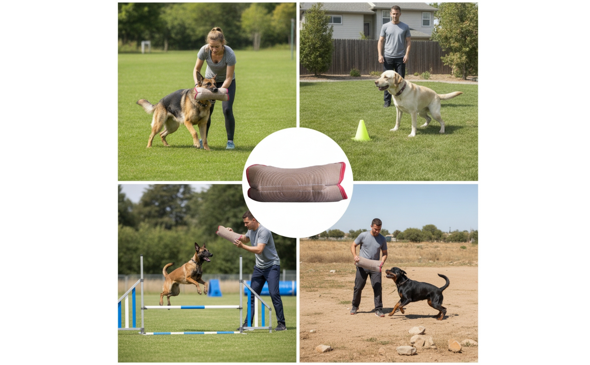 Hundetraining-Beißkissen mit zwei Schlaufen gepolstert für Schutzhundesport