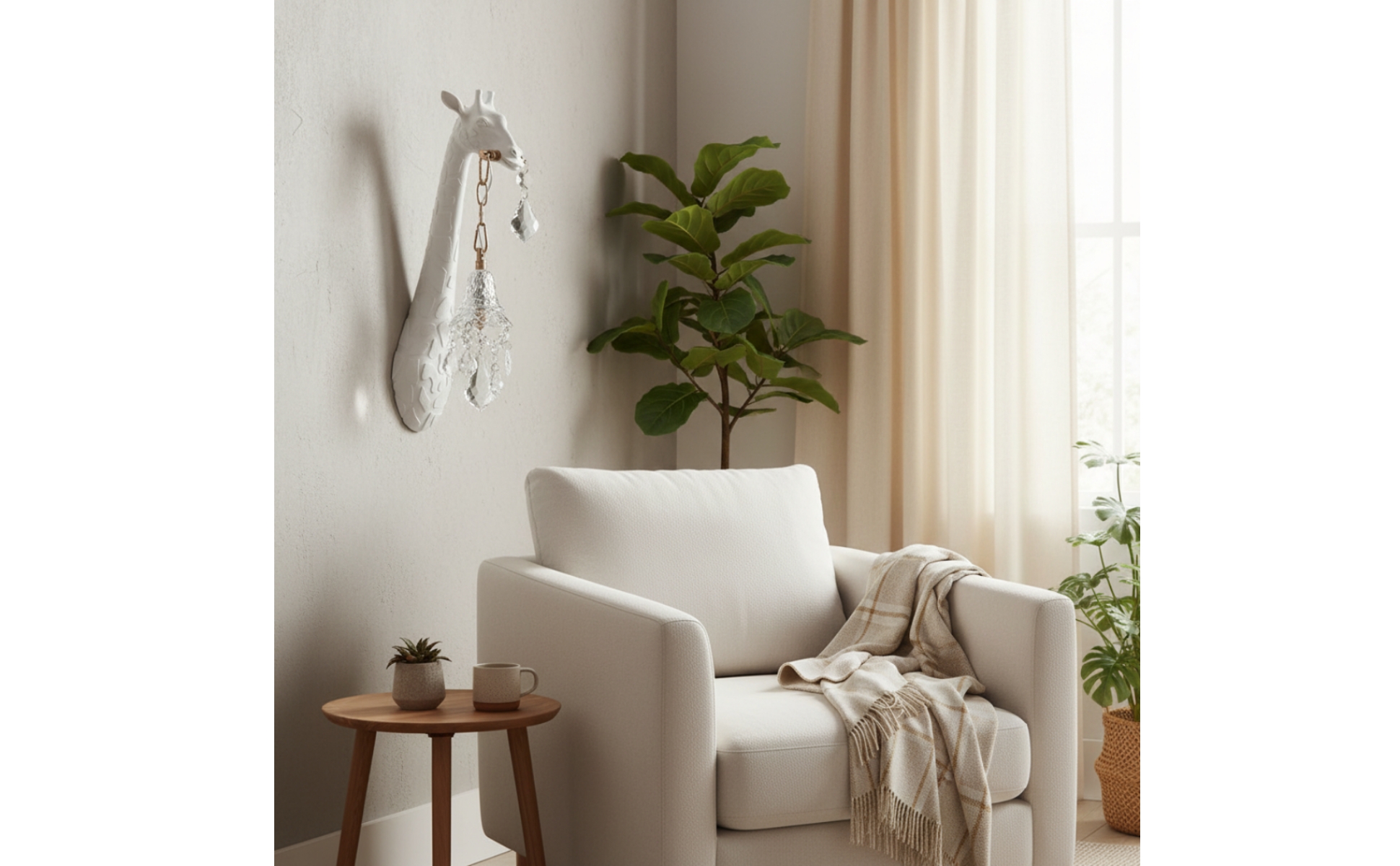 Giraffe Wall Lamp LED Animal Wall Light Sculpted for Bedroom, Living Room