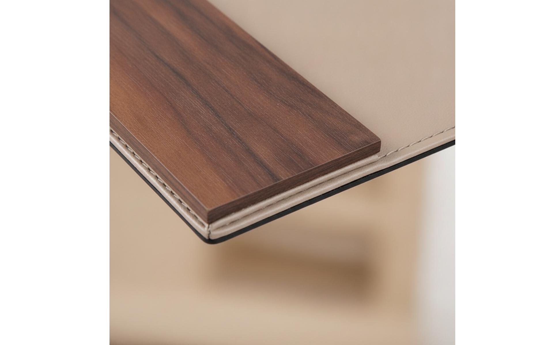 Sous-Main En Cuir Rectangulaire Tapis de Bureau avec Bords Cousus Fin