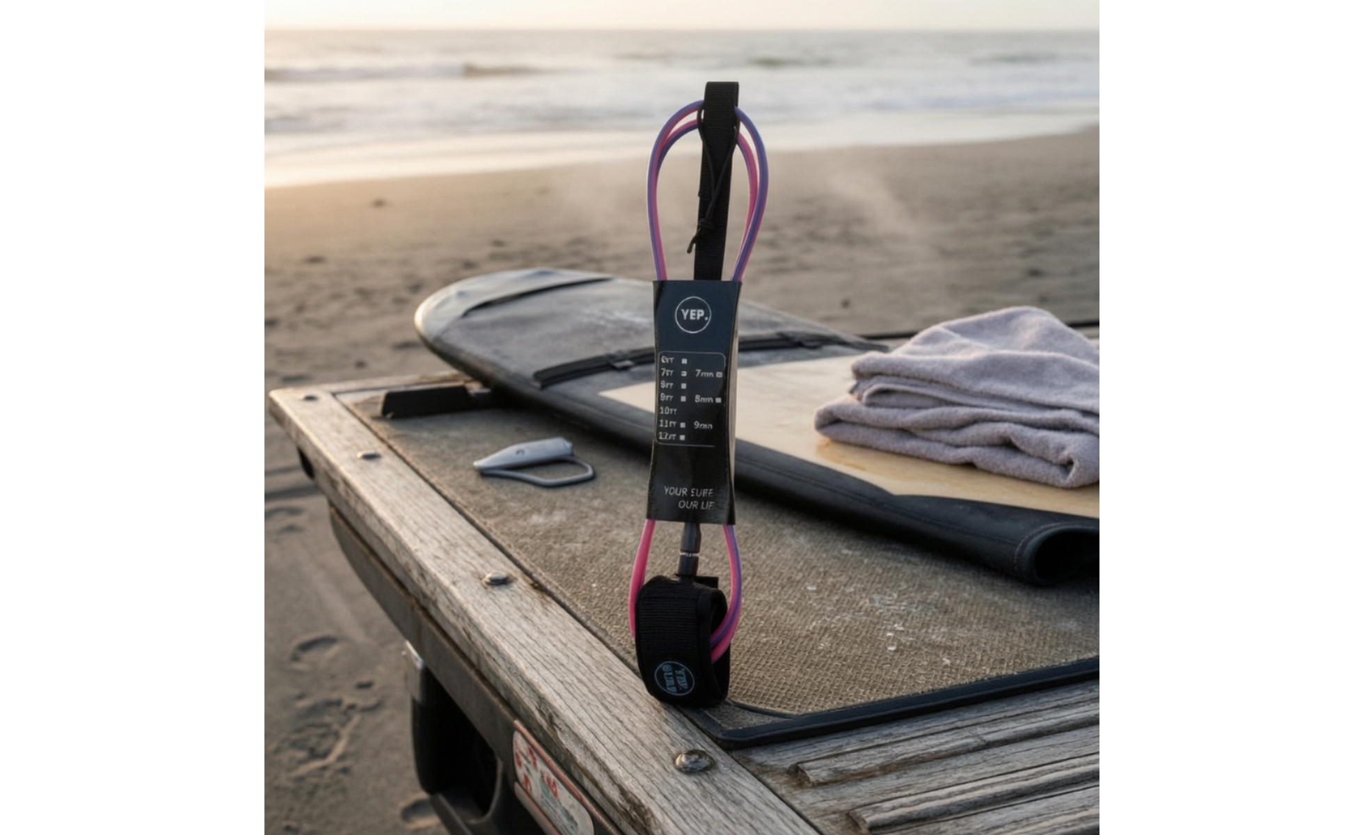 Surfboard Leash with Coiled Cord Cushioned Coiled Leash with Ankle Cuff