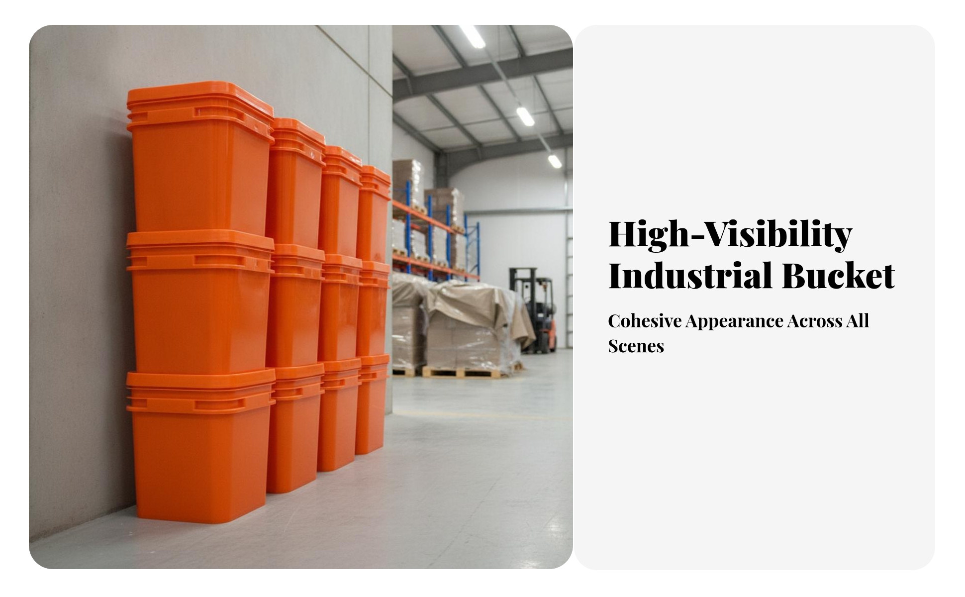 Square Bucket with Lid Wide Rim Rectangular Pail for Workshop Storage