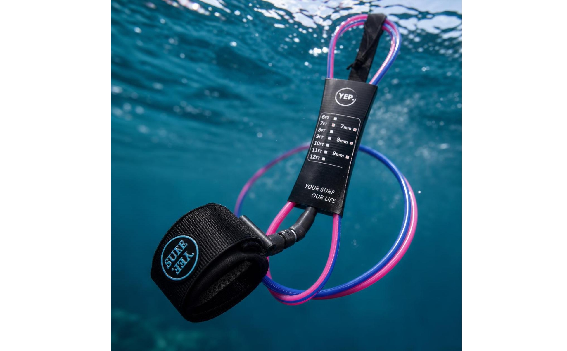 Surfboard Leash with Coiled Cord Cushioned Coiled Leash with Ankle Cuff
