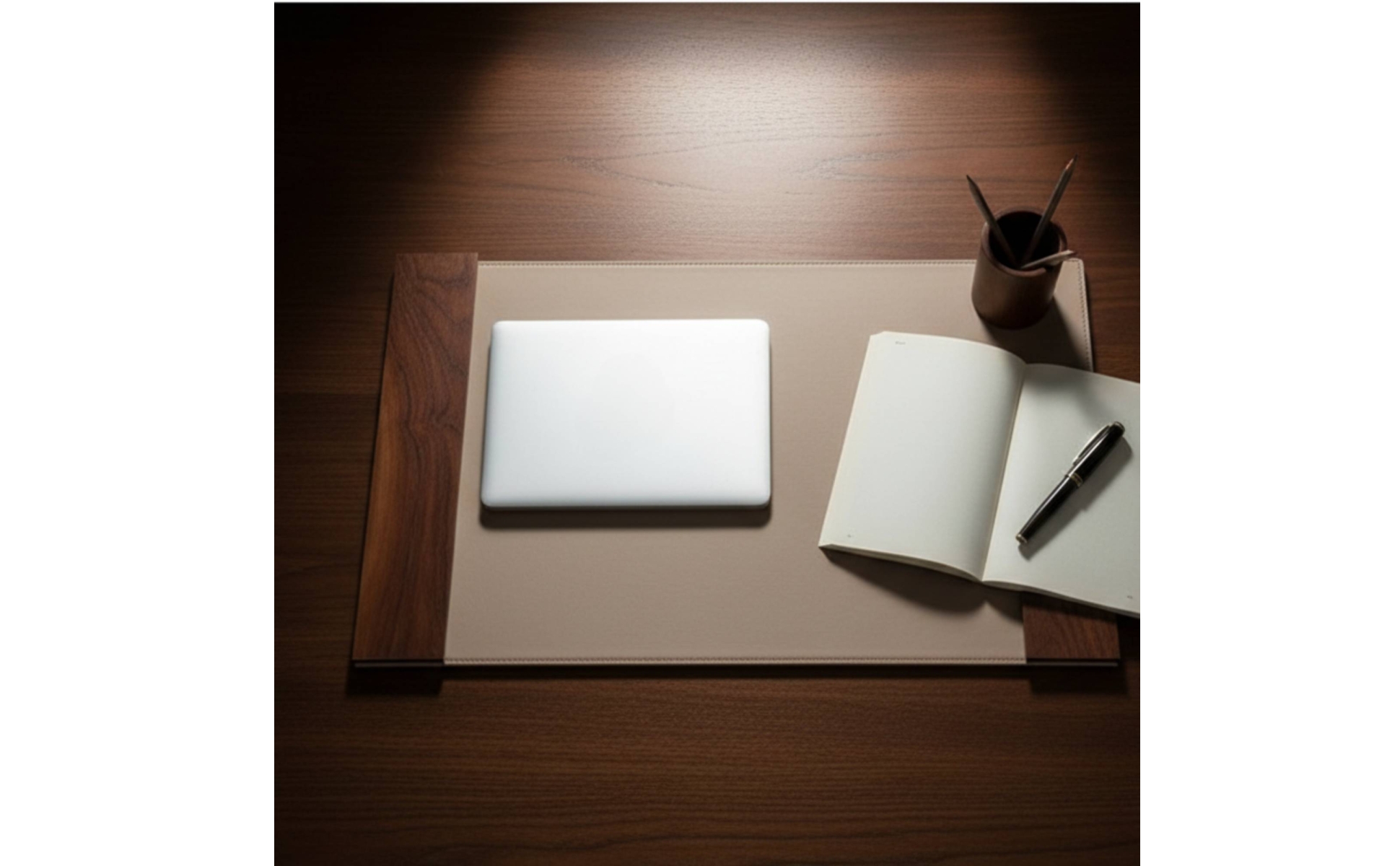 Sous-Main En Cuir Rectangulaire Tapis de Bureau avec Bords Cousus Fin