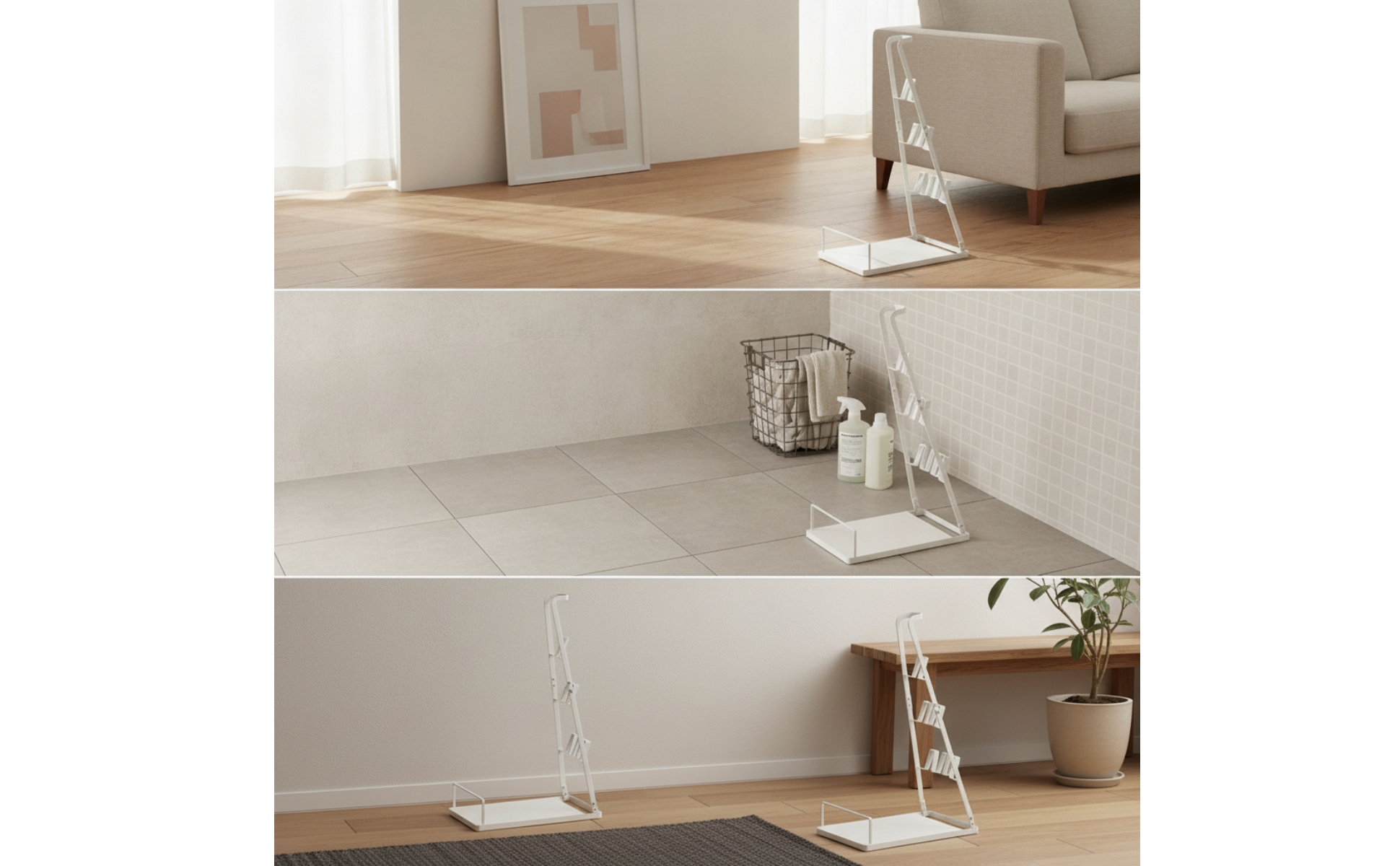 Cordless Vacuum Stand Freestanding Vacuum Stand with Accessory Slots for Closet