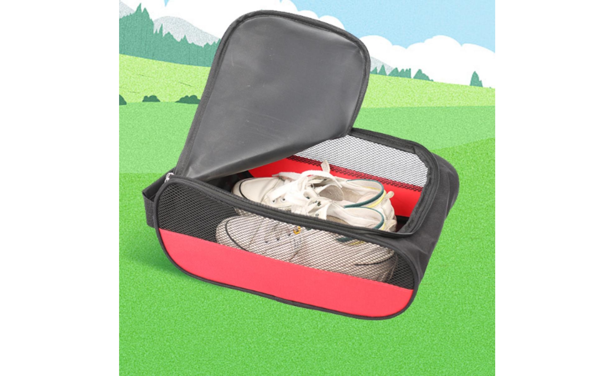 Shoe Bag with Handle Breathable Shoe Bag with Mesh Soft-Sided for Golf, Golfers