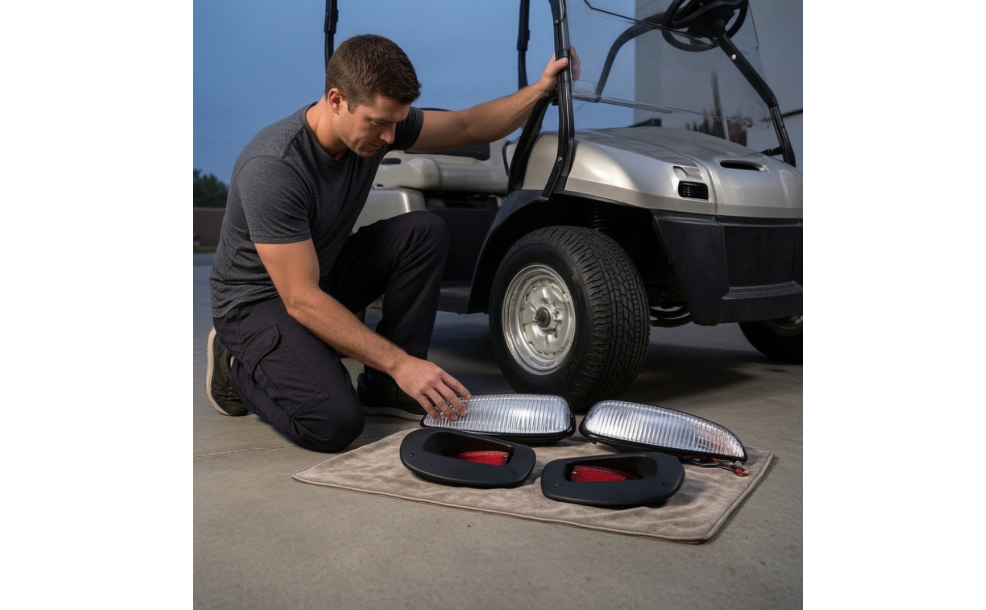 Golf Cart Headlight and Taillight Kit LED Golf Cart Light Kit Complete