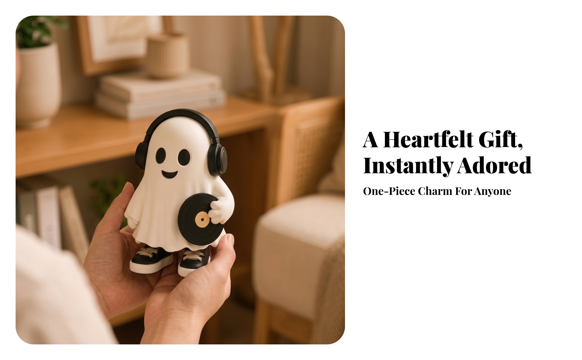 Resin Ghost Figurine Cute Tabletop Ghost Ornament Artisanal for Halloween