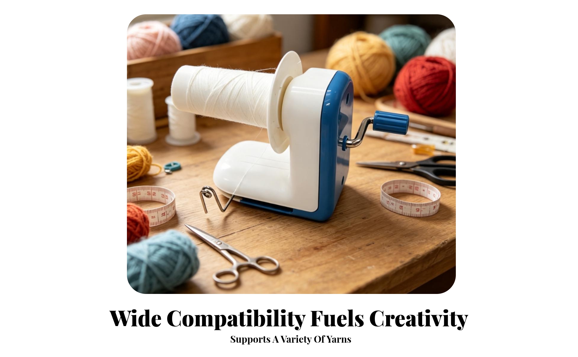 Manual Yarn Winding Tool Compact Tabletop Yarn Winder Portable for Knitters