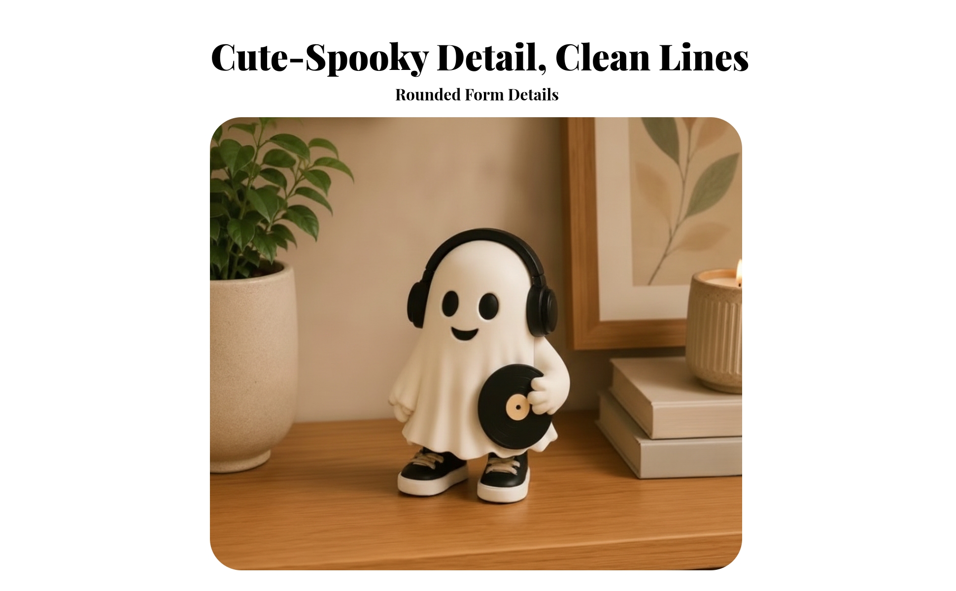 Resin Ghost Figurine Cute Tabletop Ghost Ornament Artisanal for Halloween