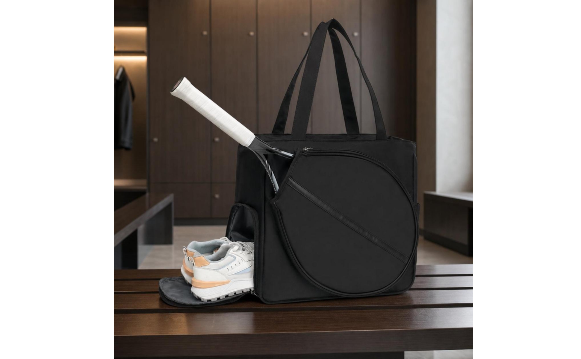 Badminton Bag Structured Racket Bag with Shoe Compartment Zippered for Match Day