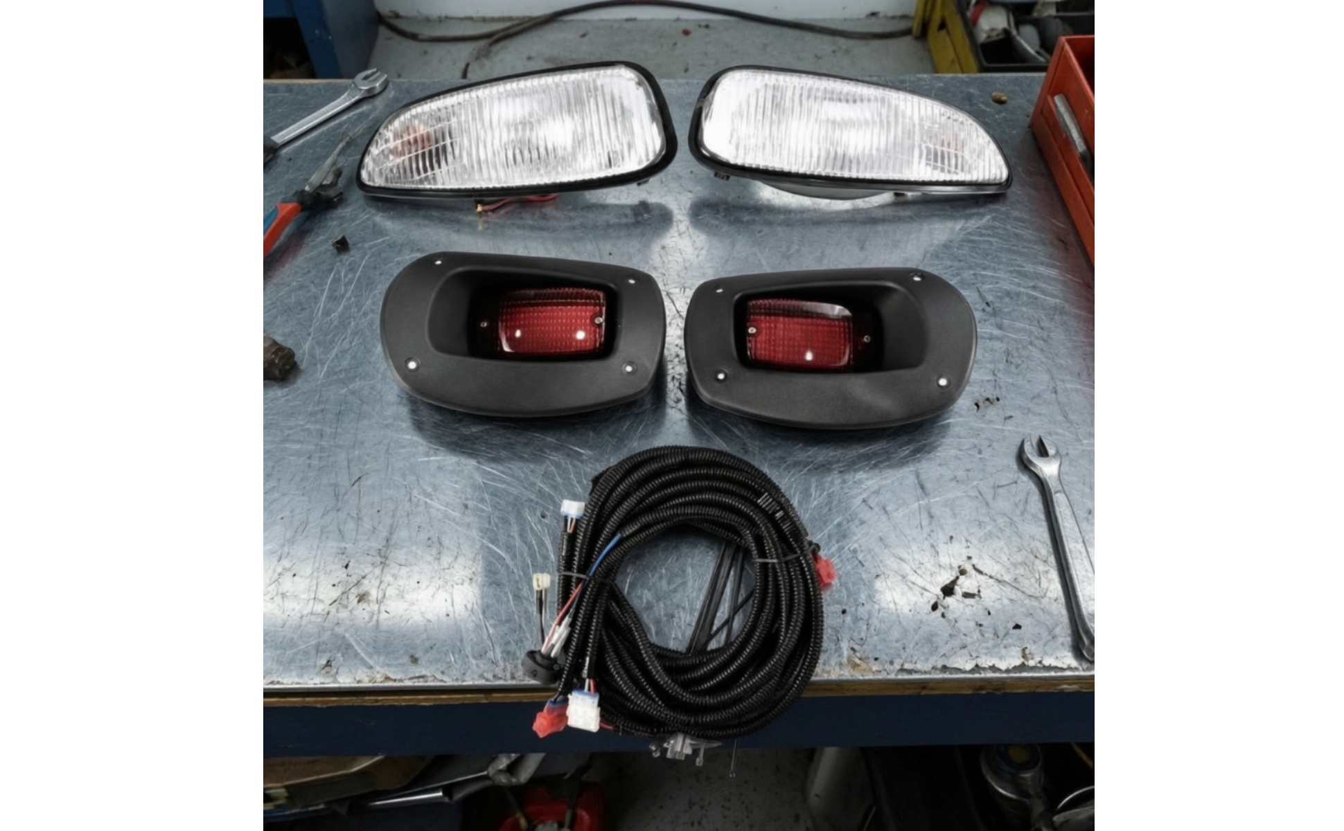 Golf Cart Headlight and Taillight Kit LED Golf Cart Light Kit Complete