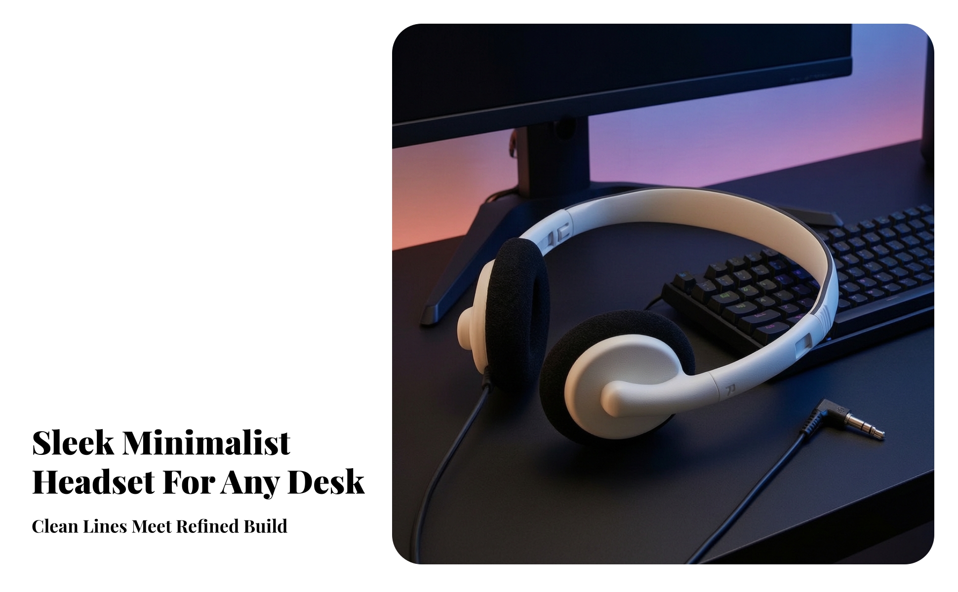 Wired Headset with 3.5mm Plug Lightweight Wired Computer Headset Adjustable