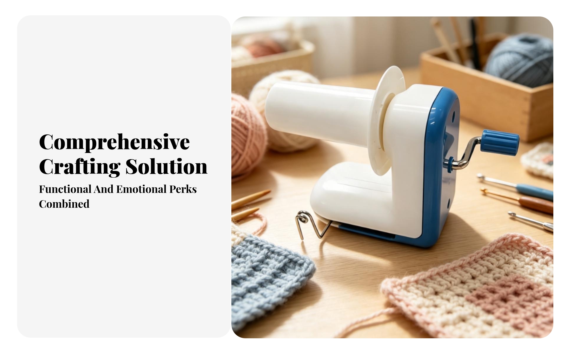 Manual Yarn Winding Tool Compact Tabletop Yarn Winder Portable for Knitters