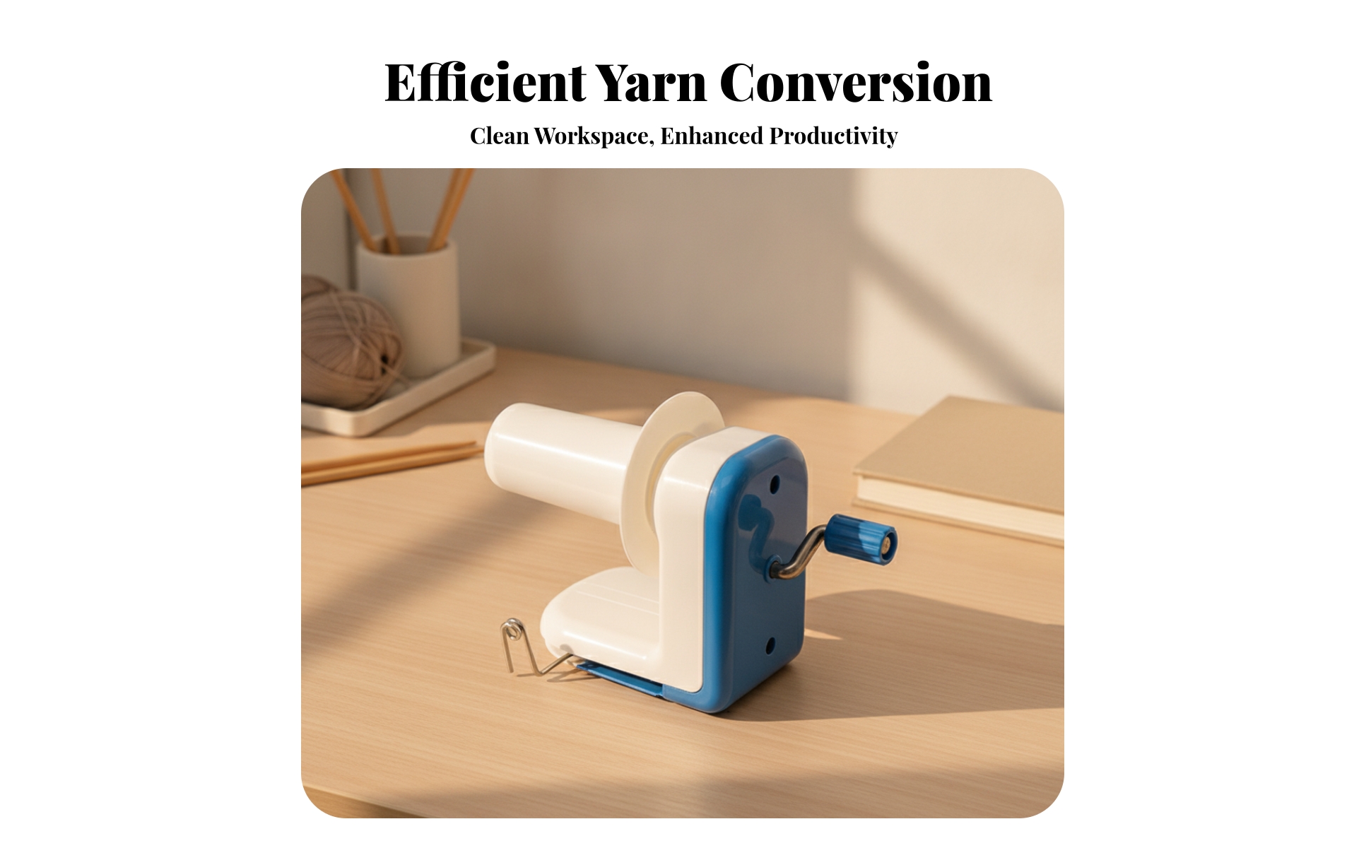Manual Yarn Winding Tool Compact Tabletop Yarn Winder Portable for Knitters