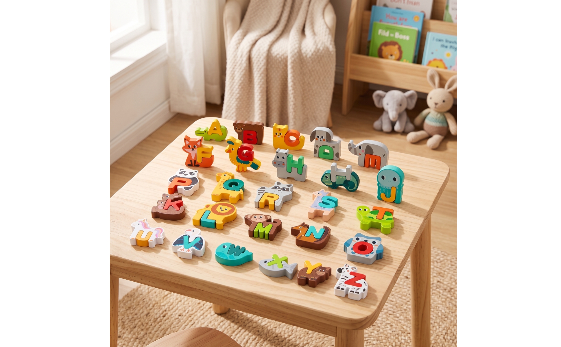 36 Pieces Animal Alphabet Puzzle Educational Alphabet Animal Puzzle Colorful