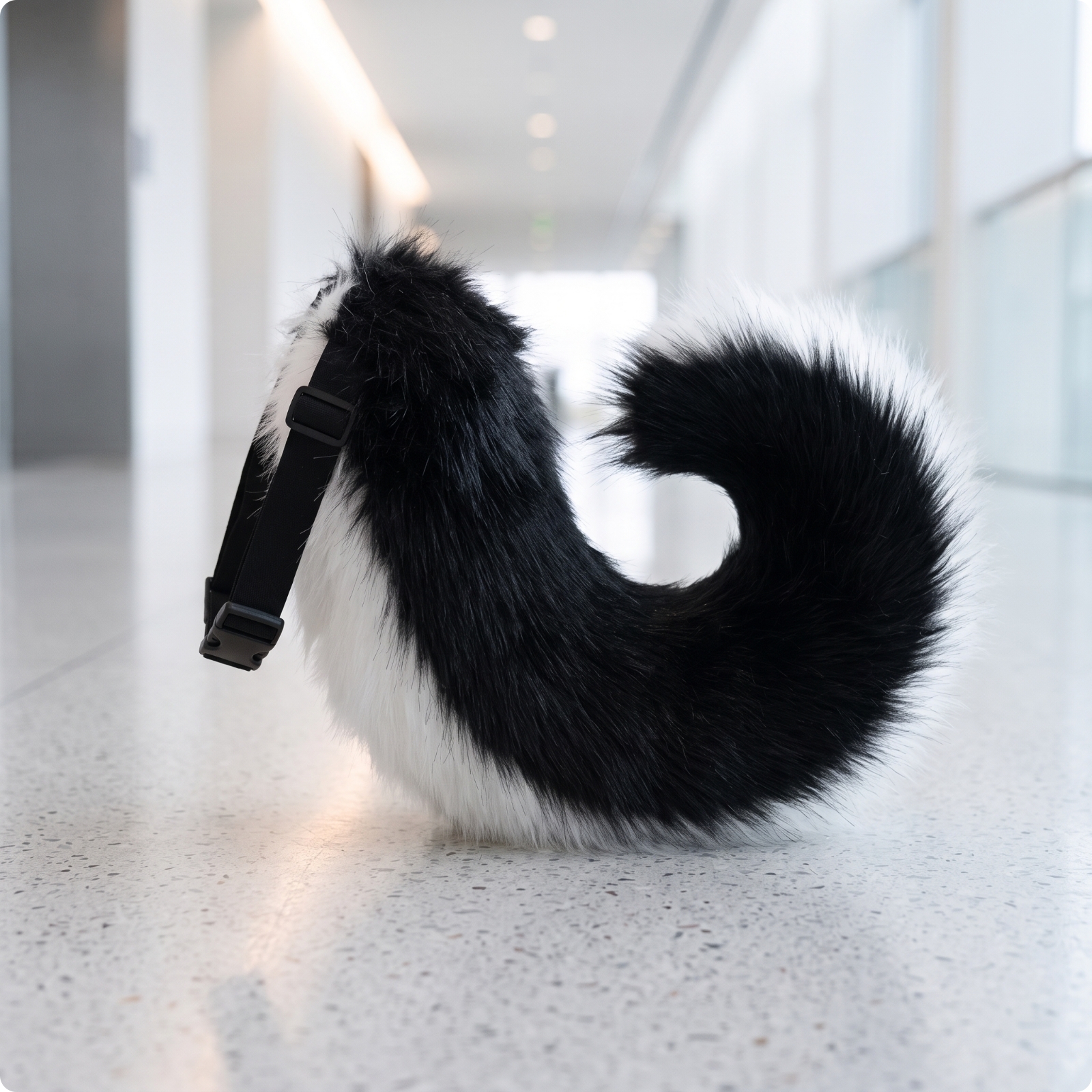 Faux Tail with Adjustable Strap Soft for Halloween
