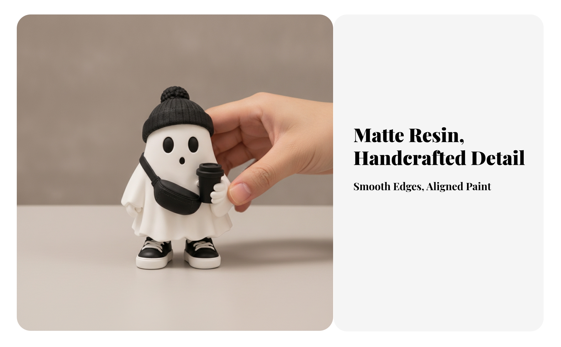 Resin Ghost Figurine Cute Tabletop Ghost Ornament Artisanal for Halloween