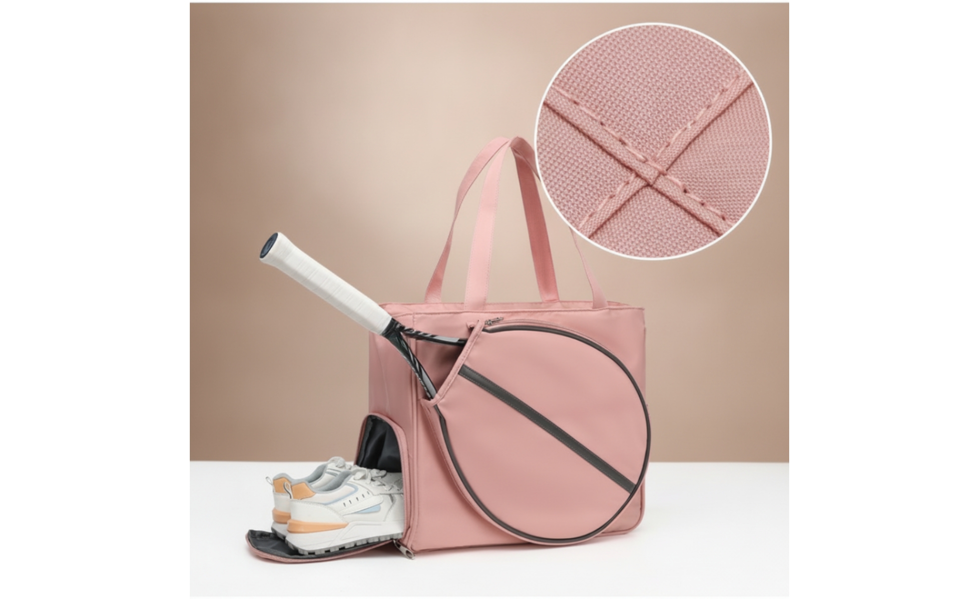 Badminton Bag Structured Racket Bag with Shoe Compartment Zippered for Match Day