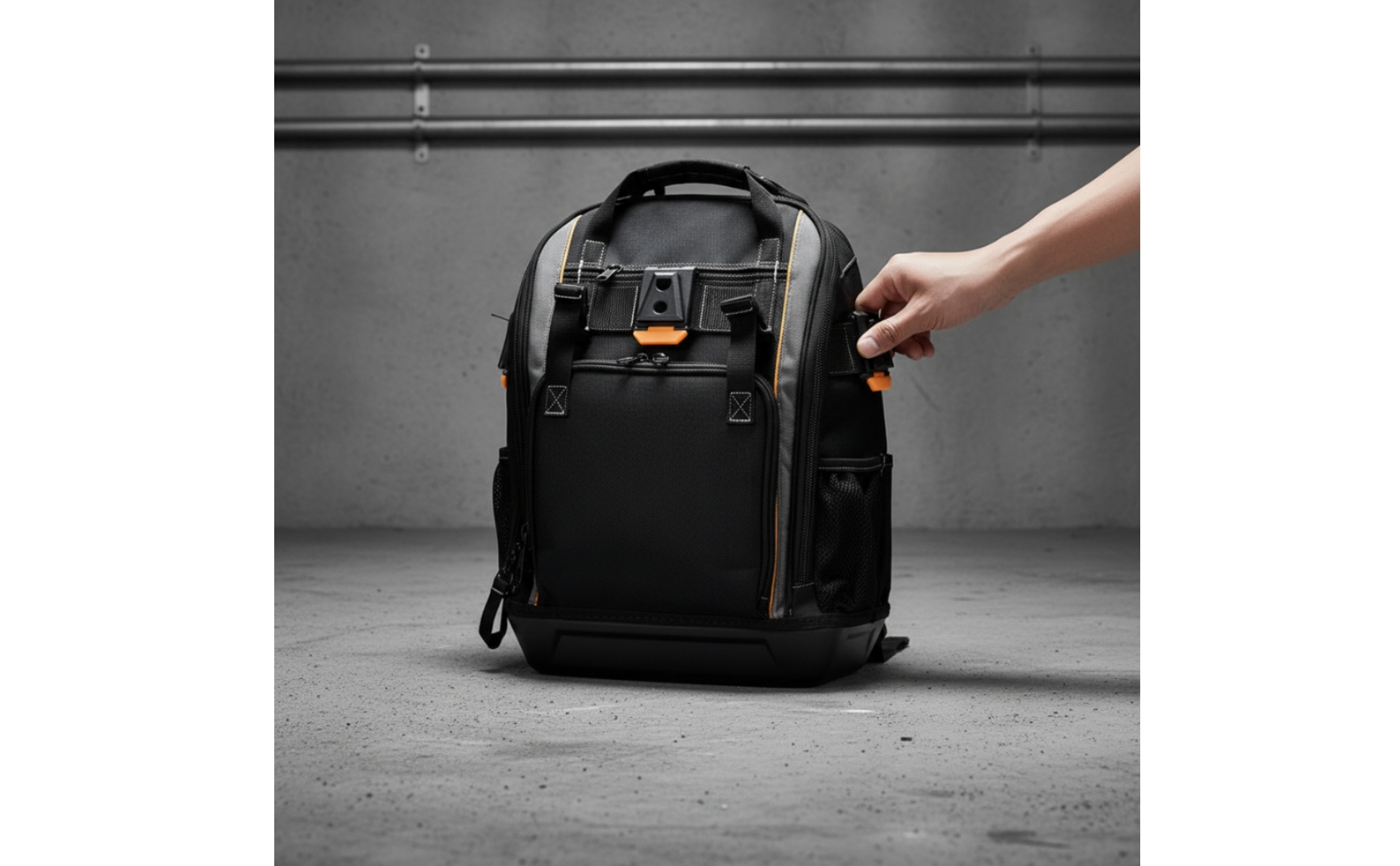 Tool Backpack with Molded Base Multi-Pocket Tool Backpack Heavy-Duty