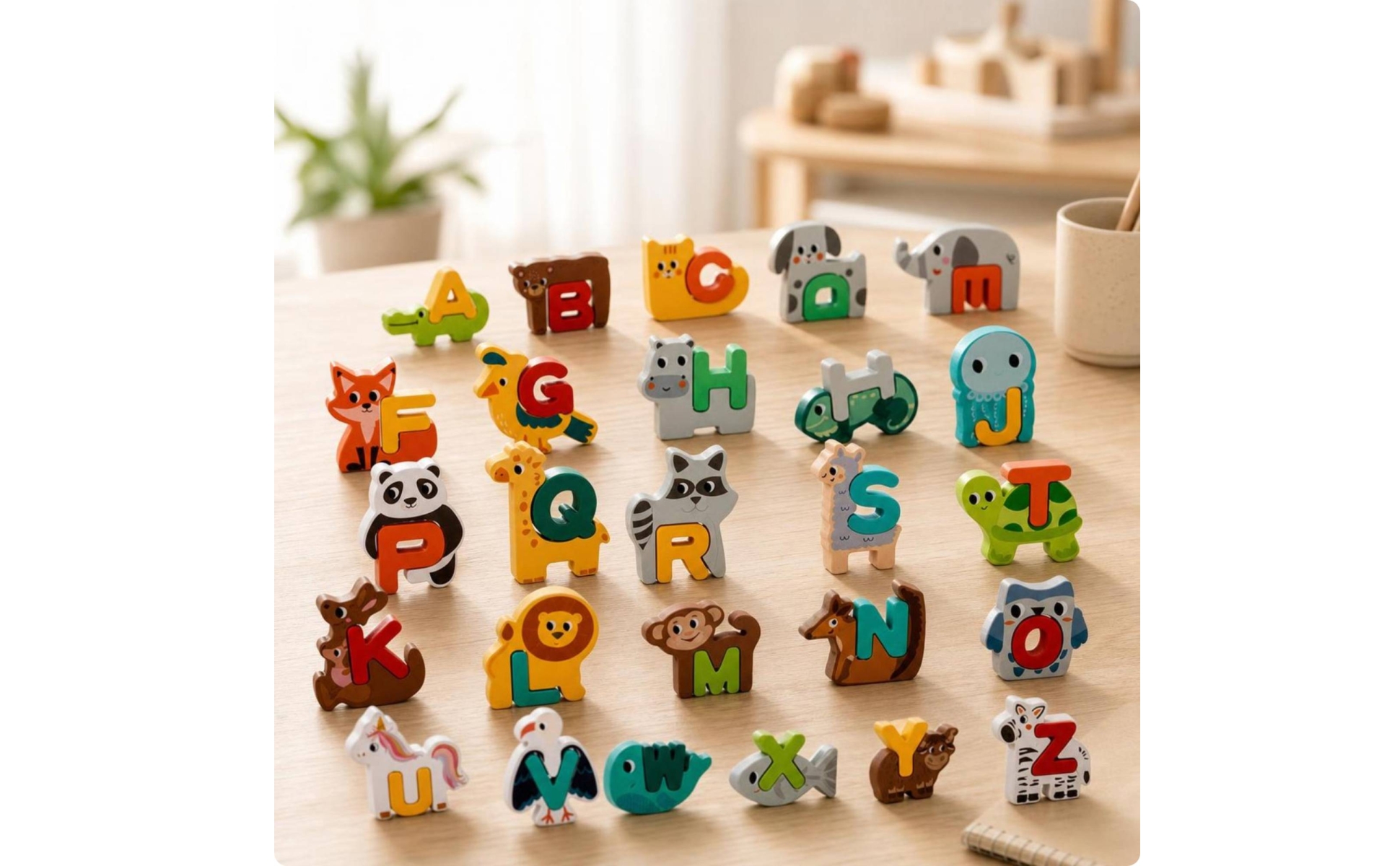 36 Pieces Animal Alphabet Puzzle Educational Alphabet Animal Puzzle Colorful