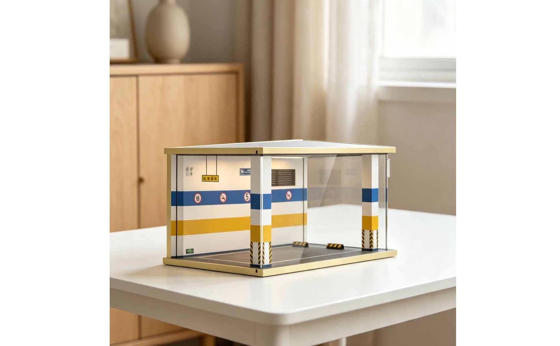 Parking Garage Display Scene 1:18 Scale for Home Decoration, Desktop, Collectors